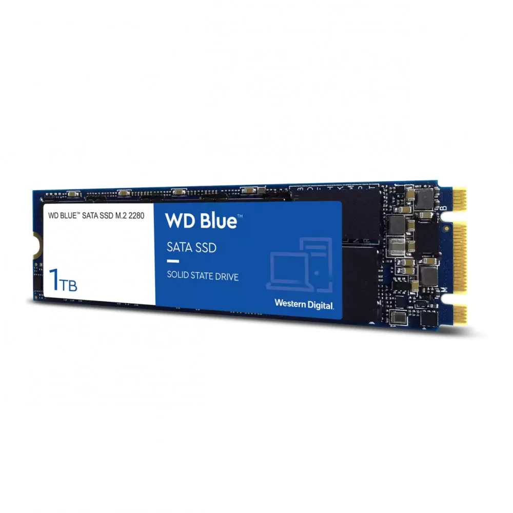 Твердотельный накопитель SSD WD Blue 3D NAND WDS100T2B0B 1ТБ M2.2280 SATA III (TLC)|Внутренние