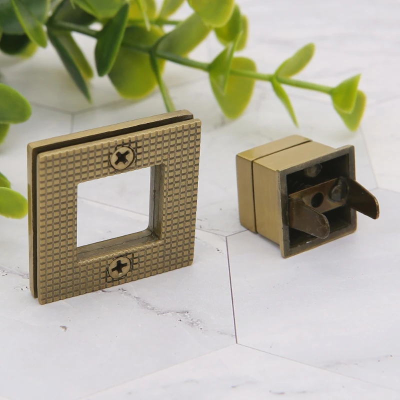 

Square Shape Clasp Turn Lock Twist Locks DIY Messenger Handbag Bag Hardware L4ME
