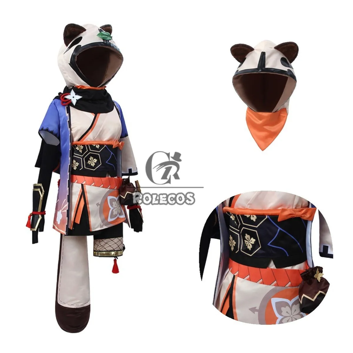 Костюм для косплея ROLECOS Game Genshin Impact Sayu женское платье украшение в виде хвоста юбка