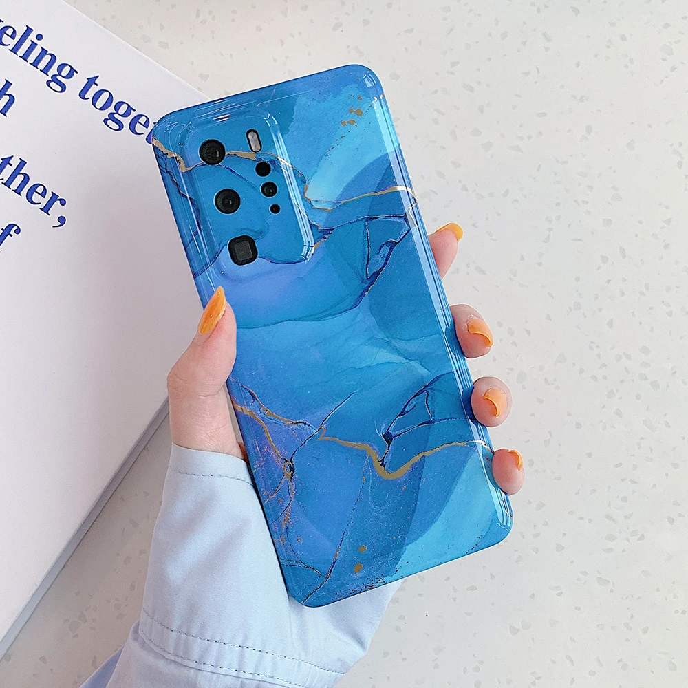 

Classic Marble Phone Case For Huawei P40 Lite P30 Pro Lite Mate 40 30 Pro Lite Nova 7 Camera Protection Soft Back Cover