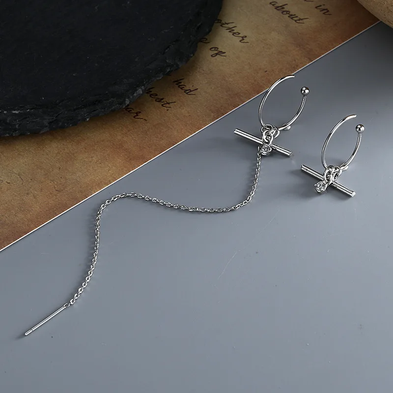 

Trend Style Geometry C Shape Long Earring Micro Inlay Zircon Earring For Women Girl Fashion Jewelry Gifts