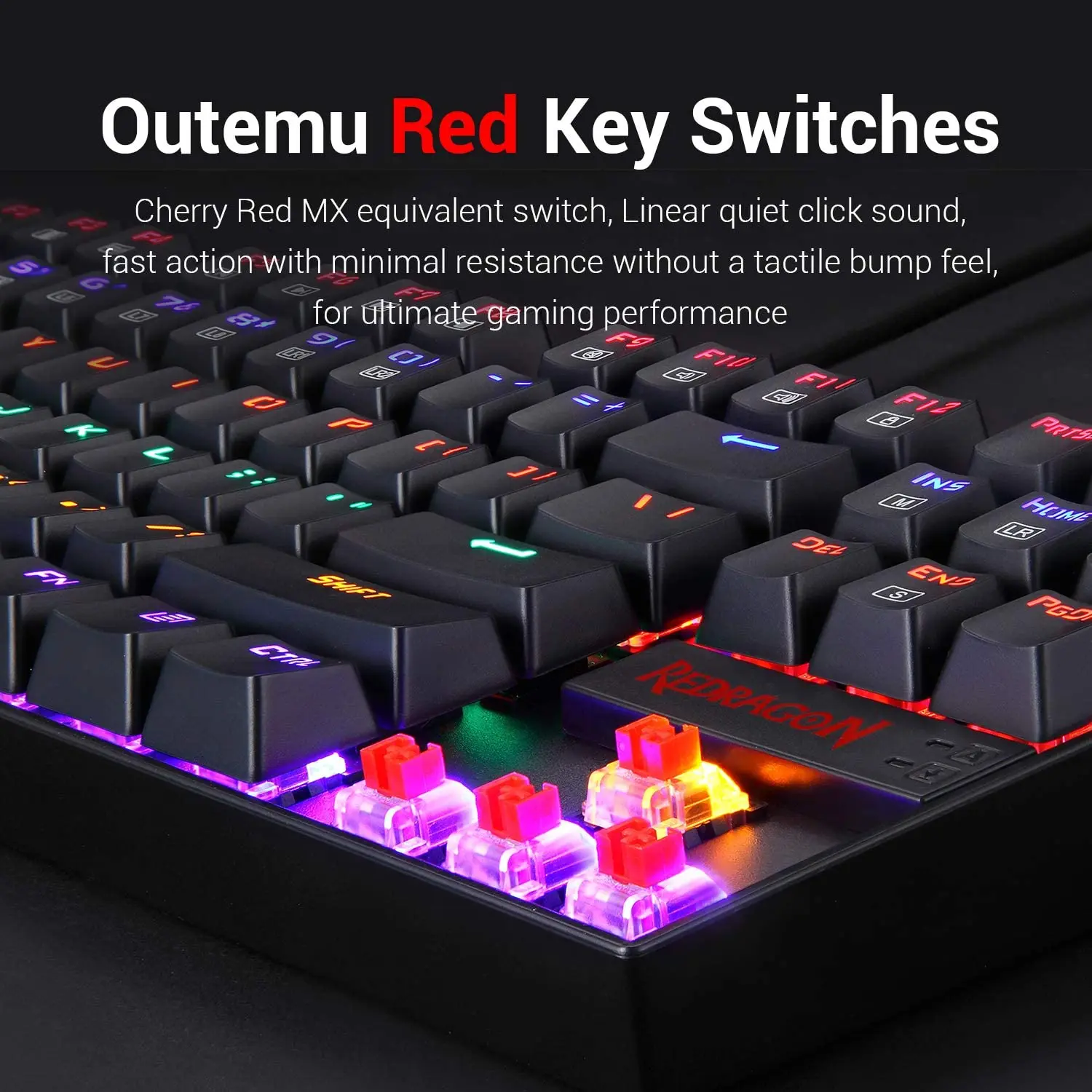 redragon kumara k552 mechanical gaming keyboard rainbow backlit wired keyboard with red switches for windows gaming pc free global shipping