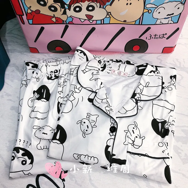 

Long Sleeve Pajamas Set For Women Japan Anime Sin Boy Print Home Clothes Cute Tops With Pants Pijama Mujer Kawaii Nightwear Suit