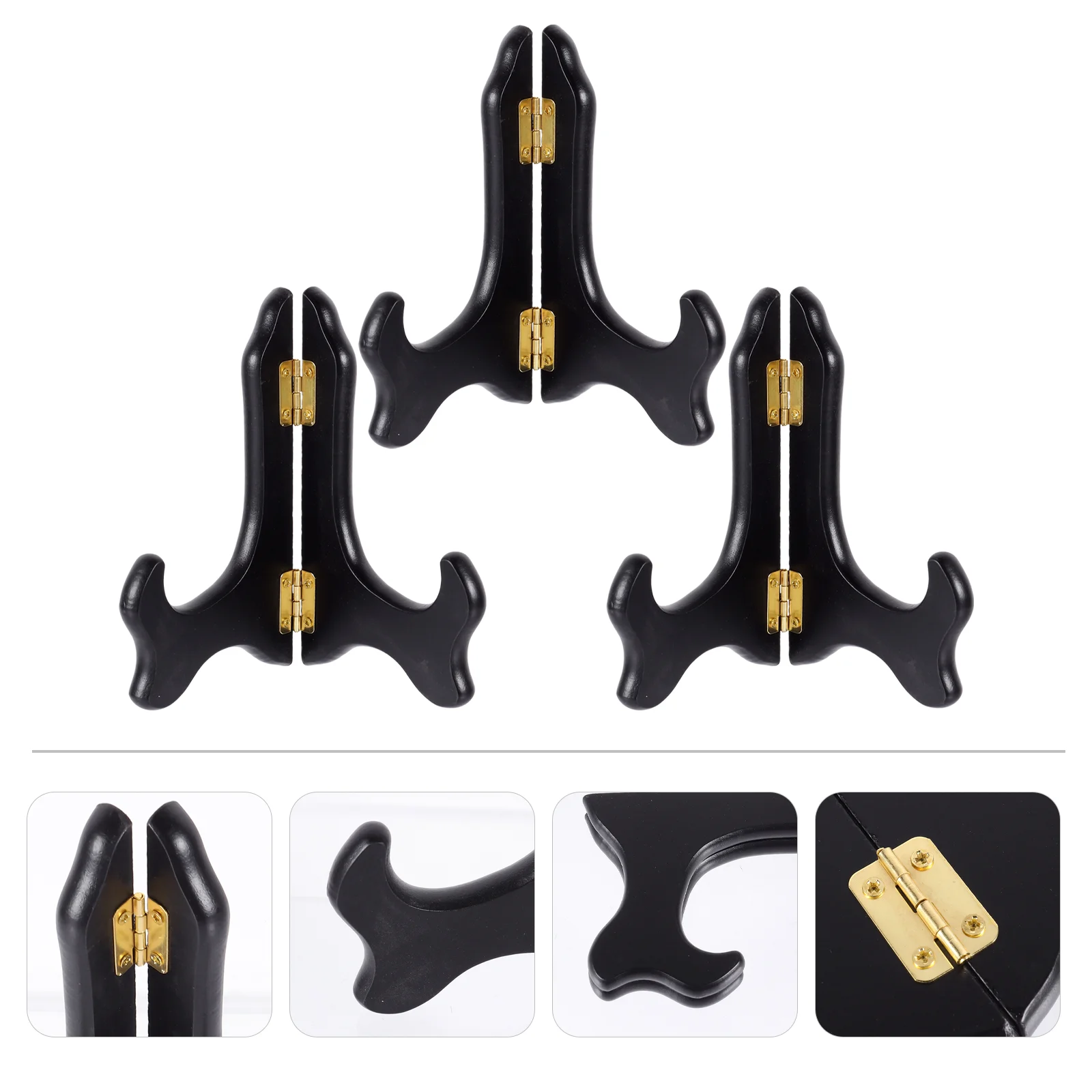 

3Pcs Wooden Display Stand Artwork Picture Display Stand Dinner Plate Holder