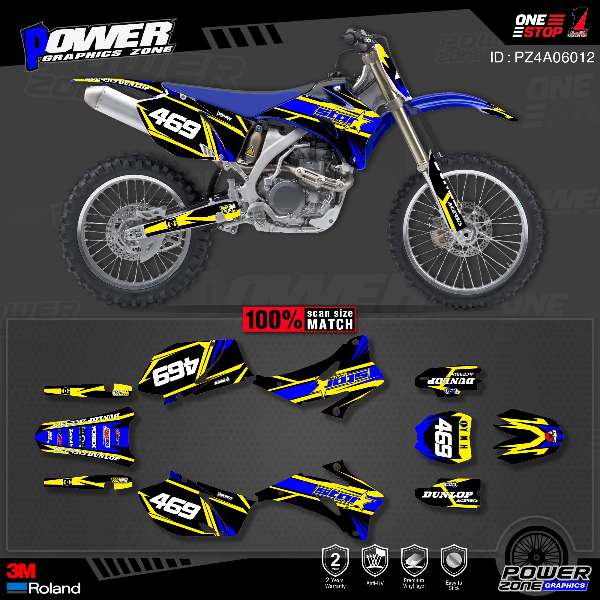 Персонализированные графические фоны PowerZone Team наклейки 3M Набор наклеек для YAMAHA