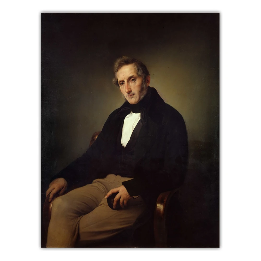 Портрет Алессандро Манцони, холст, масляная живопись, произведение искусства, картина, фон, украшение для дома.