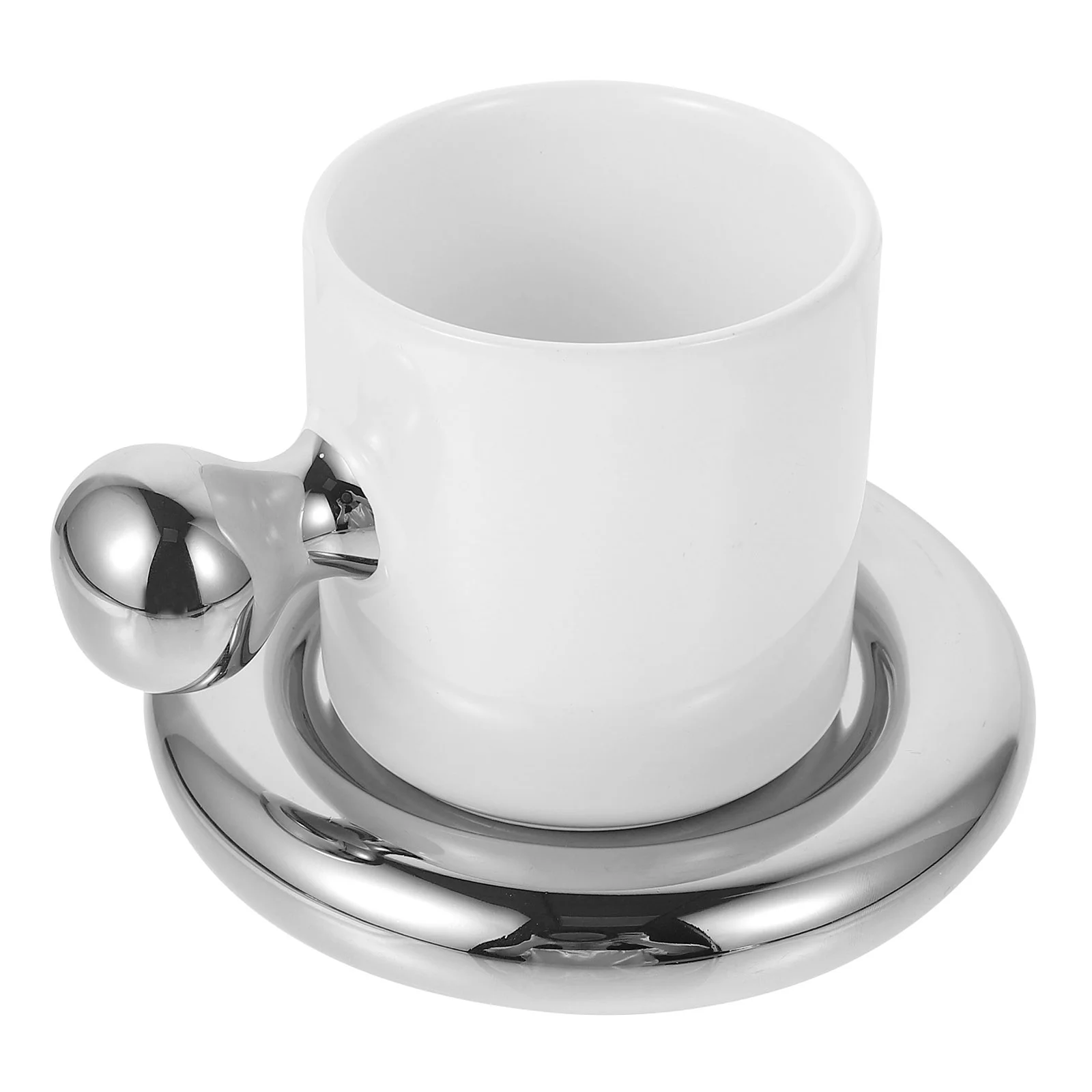 

1 Набор изысканных кружек и блюдец, простая кофейная чашка и чайная чашка для питья (белая)