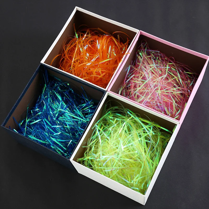 Plastic Raffia Glitter Iridescent Shredded Paper Confetti Gift Box Basket Filler Gift Wrapping Birthday Wedding Party Supplies