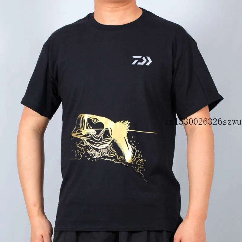 

Daiwa Summer Men Fishing Clothing Sun Protection Large Size Cotton Outdoor Breathable Short Sleeve Fishing T-Shirt Quick Dry