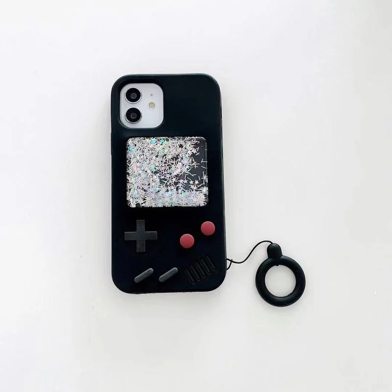 

3D Entertainment game console model phone case for iphone 12 11Pro MAX XS XR 7 8plus X SE2 Liquid Quicksand Cover Soft Silicone