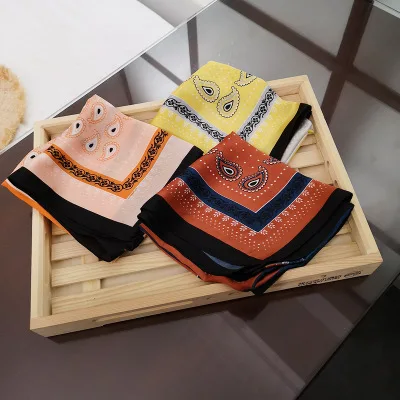 70*70 см Новый Шелковый шарф женский корейский стиль маленький квадратный Ретро