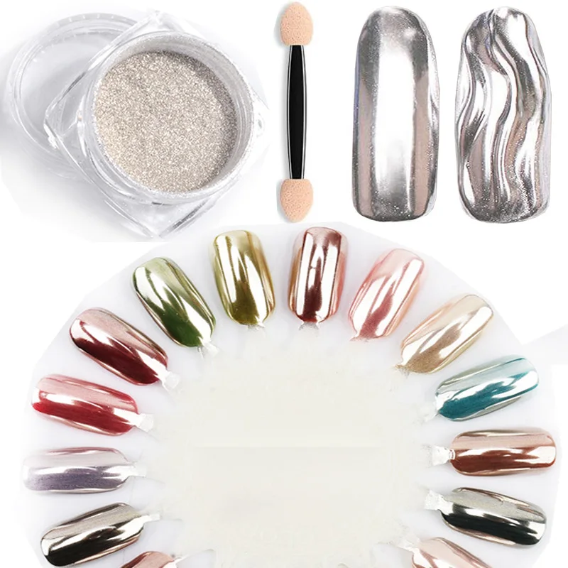 Зеркальная пудра Хамелеон LuckForever для радужных ногтей блестящий порошок