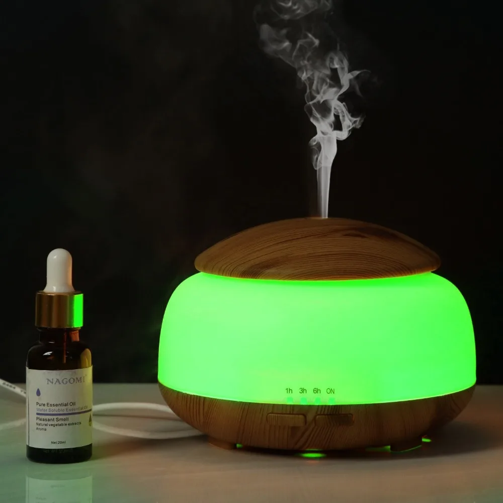 

Wood Grain Air Humidifier 300ml Ultrasonic Aromatherapy Lamp Household Ultra- Silent Aroma Essential Oil Diffuser