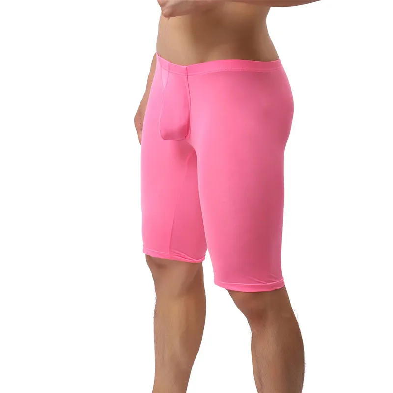 Для мужчин s Леггинсы Шорты Ice Silk Ультра тонкий подштанники брюки пикантные трусы