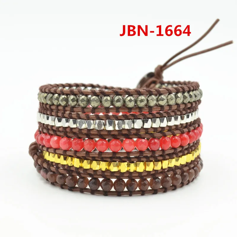 

High Quality Unisex Fashion Beaded Multi-layer Strand Bracelet Leather Winding Bracelets Handmade Woven Bracelets for Women