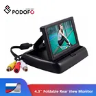 Складной автомобильный монитор заднего вида Podofo, 4,3 дюйма, цветной ЖК-дисплей TFT, экран заднего вида для грузовика, автомобиля, резервная камера заднего вида