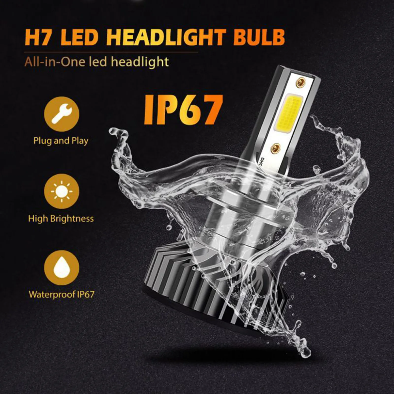 H1 H4 H7 9005 9012 светодиодный головной светильник лампы IP67 Водонепроницаемый с двумя