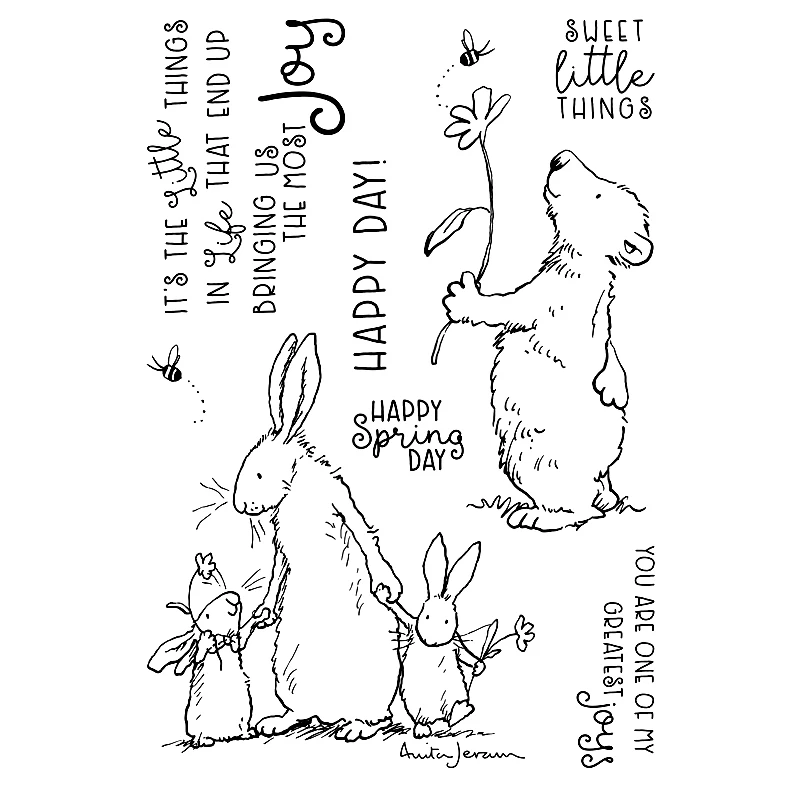 Счастливый День набор для стемпинга и координации умирает медведь кролик