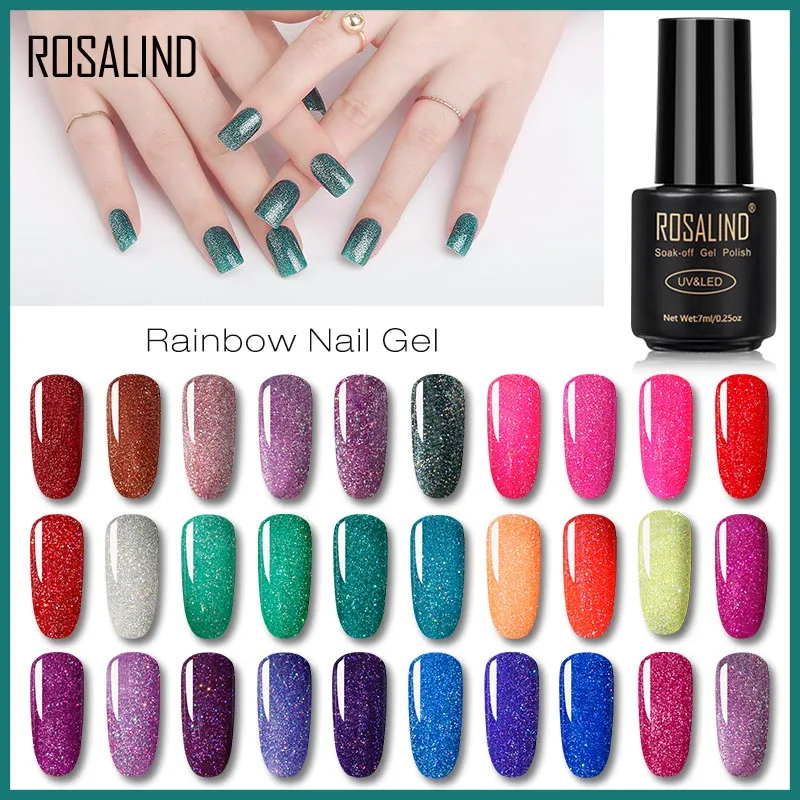 ROSALIND УФ гель лак для ногтей Gel Lak Paint Vernis Полупостоянный праймер Радужная СЕРИЯ