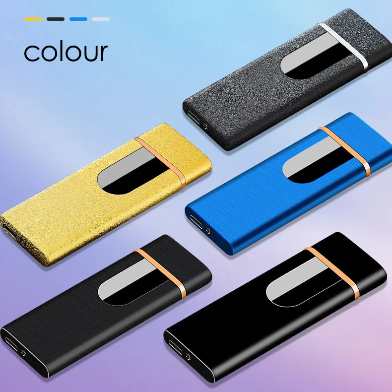 Ультратонкая USB Зажигалка металлическая зажигалка для зарядки сенсорная