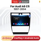 Автомагнитола Junsun V1 Pro, мультимедийный проигрыватель для Audi A6 C5 10,0-1997, 4G, Android 2004, 4G + 64G, GPS-навигация, no 2din, dvd