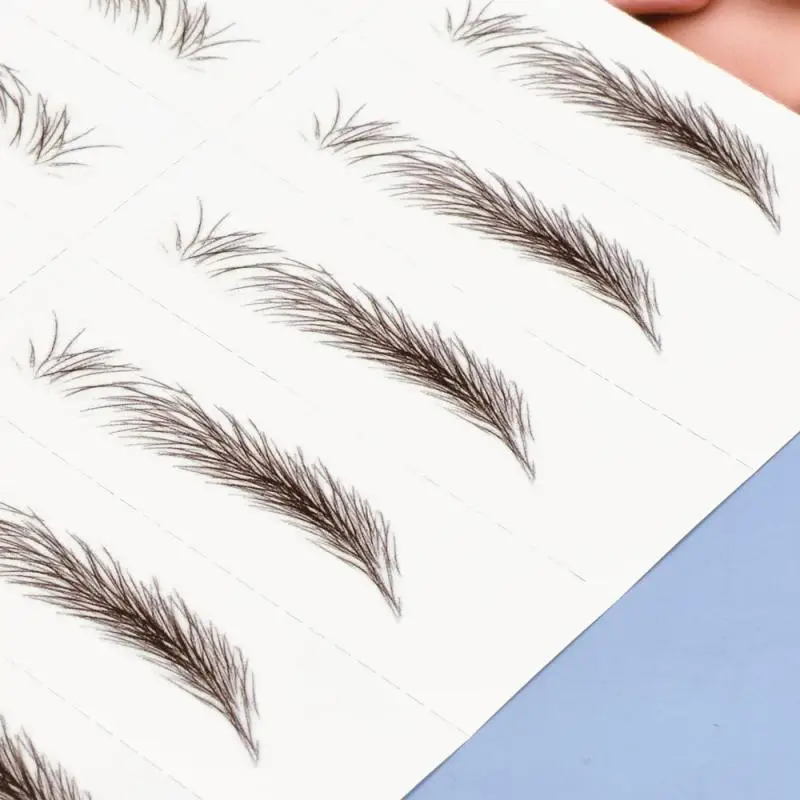 8 pairs Eyebrow Tattoo Sticker Hair-like Natural Brows Look Makeup Waterproof Long Lasting Easy to Wear Adhesive False Eyebrows | Красота и