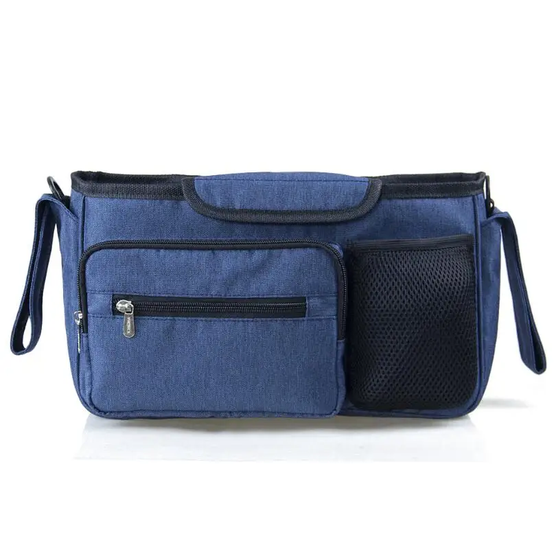 dark blue GB208 Baby Stroller Bag Diaper Bags Nappy Stroller Organizer Mom Travel Hanging Carriage Pram Buggy Cart Bottle Bag Stroller Accessori - Цвет: dark blue GB208