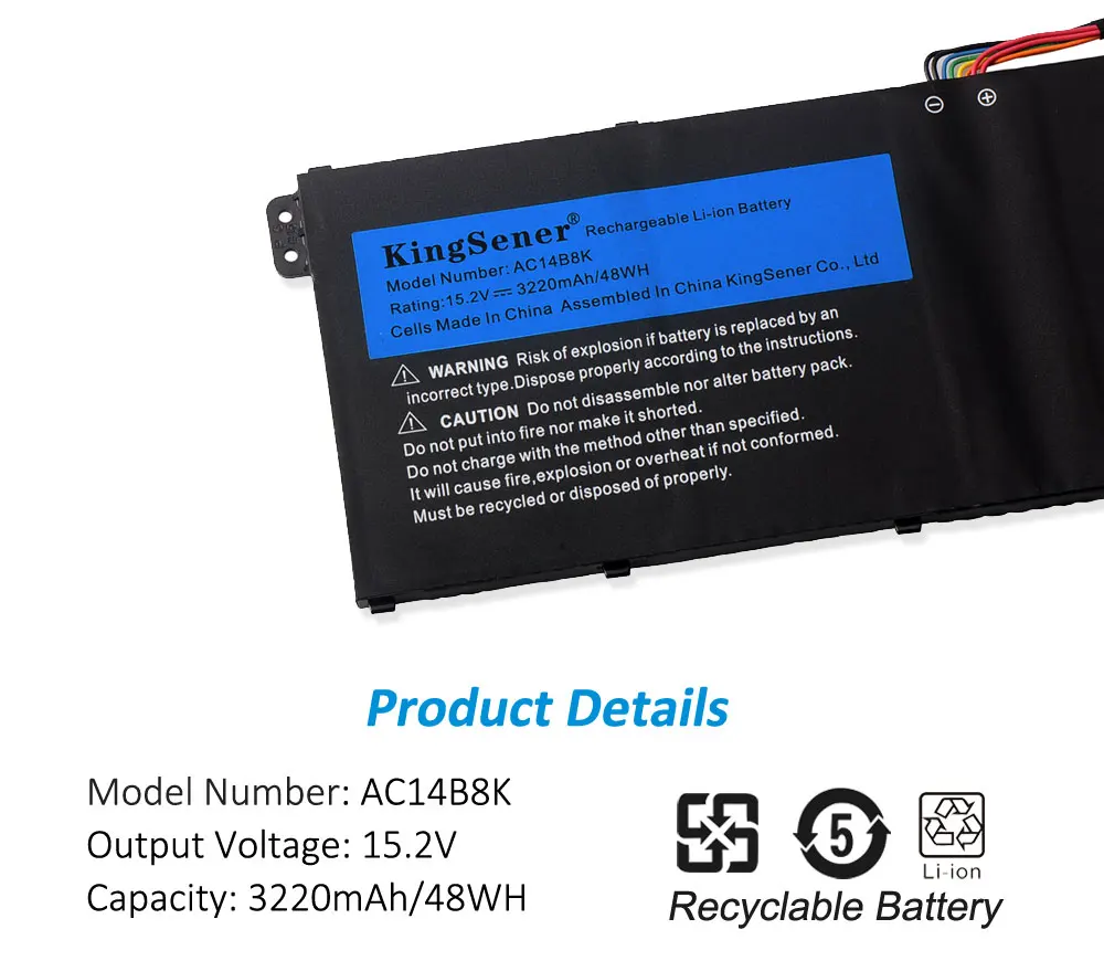 Аккумулятор KingSener AC14B8K для ноутбука Acer Nitro 5 AN515-51 Predator Helios 300 N17C1 Aspire A515-51G N17C4 A717-71G |