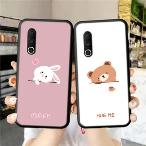 for meizu 16s pro phone case luxury funda 16splus rabbit bear silicone soft shells celulares sleeve meizu16pr back covers coque free global shipping