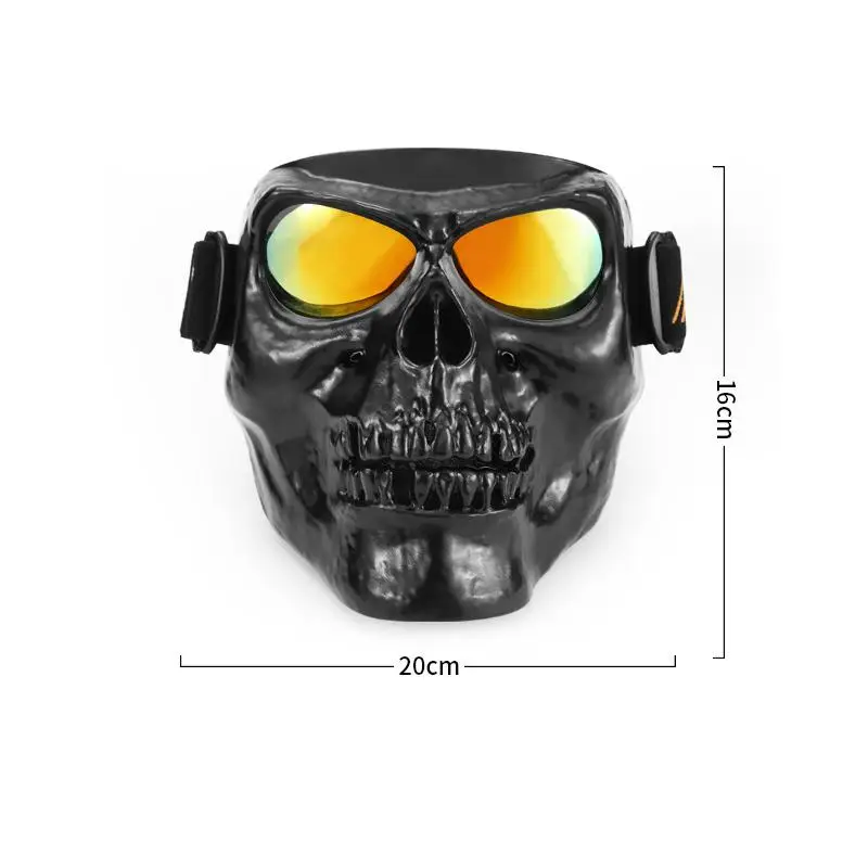 Классная мотоциклетная маска для лица с черепом очками съемные модульные очки