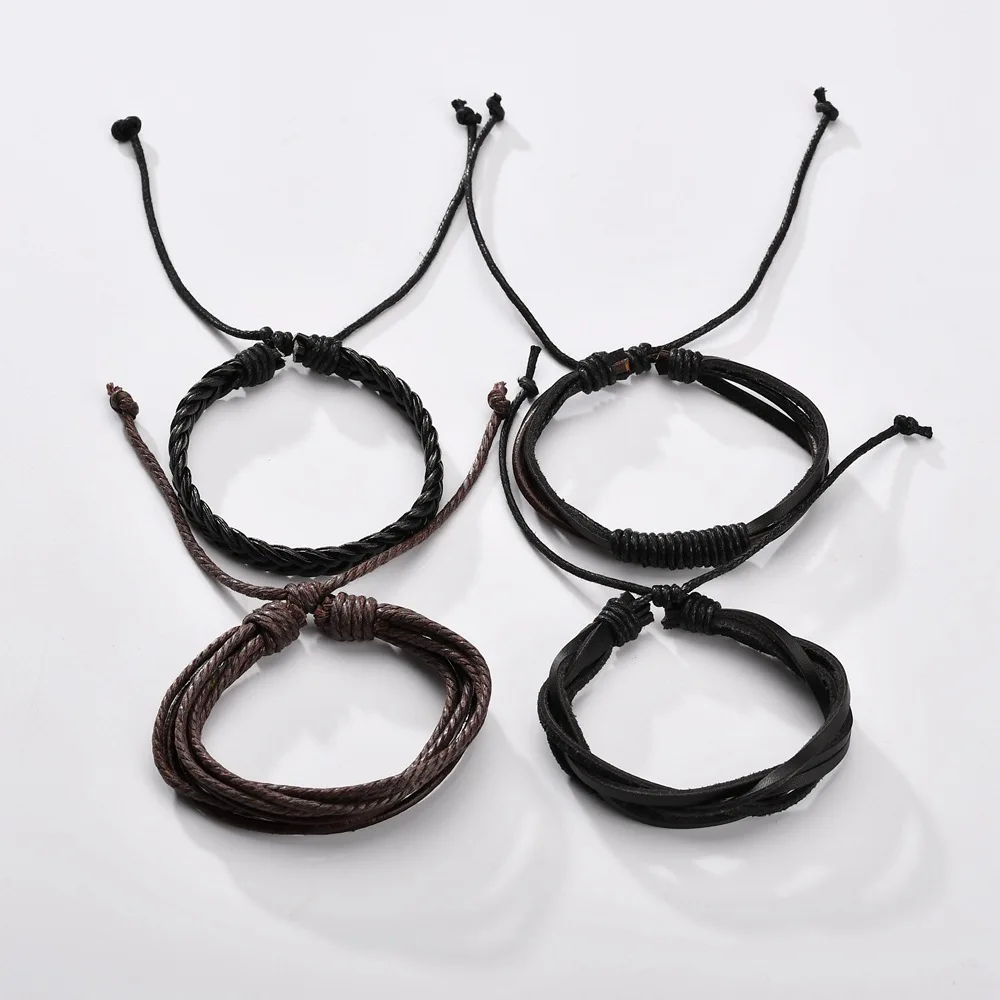 Браслеты и браслеты мужские кожаные 2019 Pulseira Masculina ювелирные изделия панк Шарм
