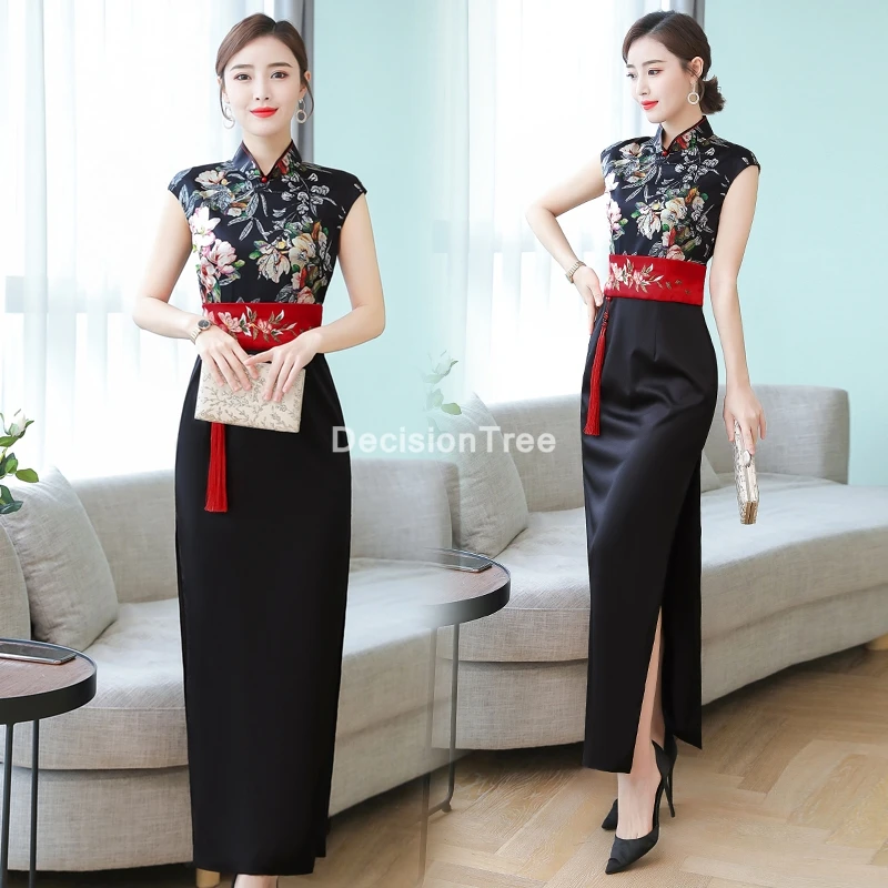 2021 китайское платье для женщин qipao aodai улучшенное Ципао с высоким разрезом