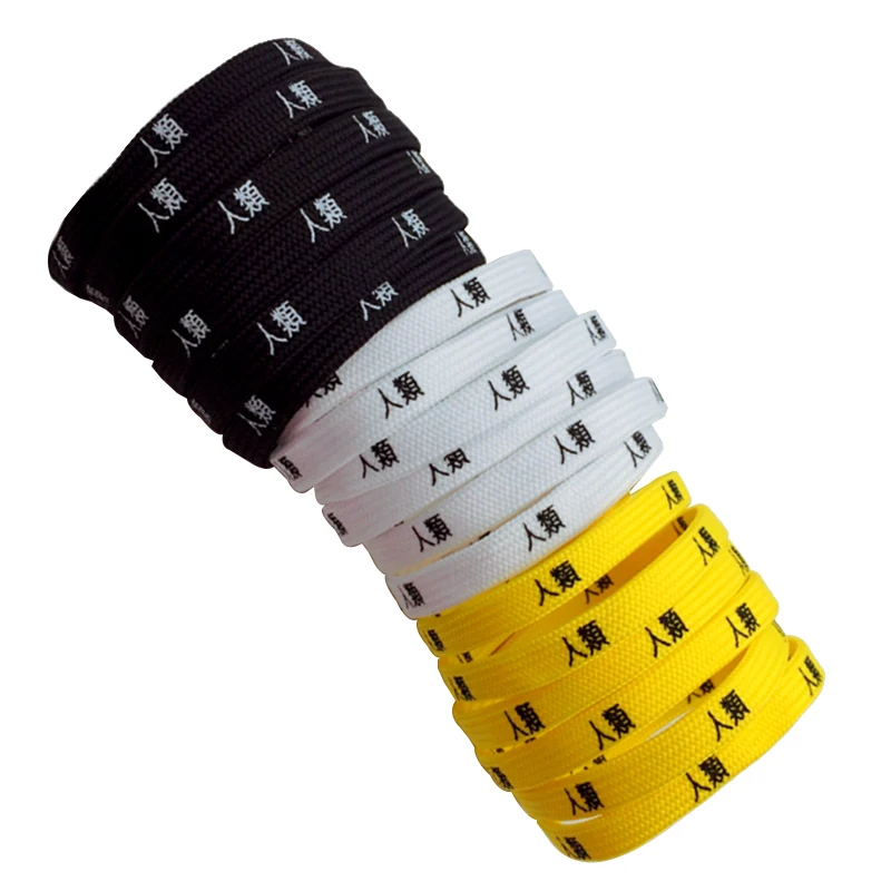 Фото (30 пар/лот) Weiou Tubular полиэстер печатные японские хирагана Kanji шнурки печать плоские (30 пар/лот) Weiou Tubular полиэстер печатные японские хирагана Kanji шнурки печать плоские