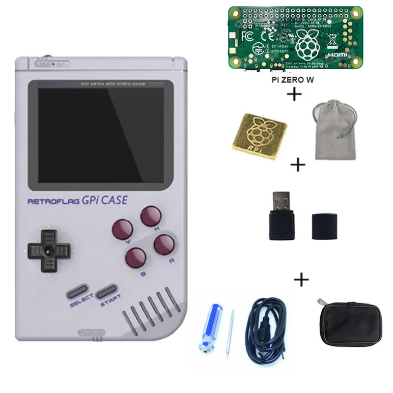 Kit 4 Чехол Retroflag GPi для Raspberry Pi Zero/Zero W GPi с 32 Гб sd-картой, черная сумка, автомобильный ридер - Цвет: Kit 4