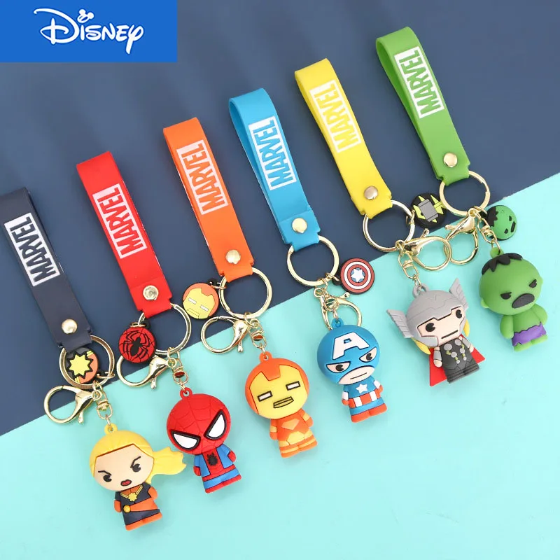 Брелок для ключей Disney Марвел Мстители паук Человек мультяшный Железный человек
