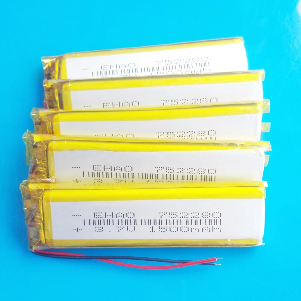 5 шт. литий полимерные аккумуляторные батарейки 752280 3 7 в 1500 мАч|rechargeable battery|battery for