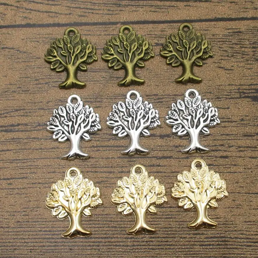 Подвески в виде дерева 30 шт./лот 22 × 17 мм сделай сам товары ручной работы сплав