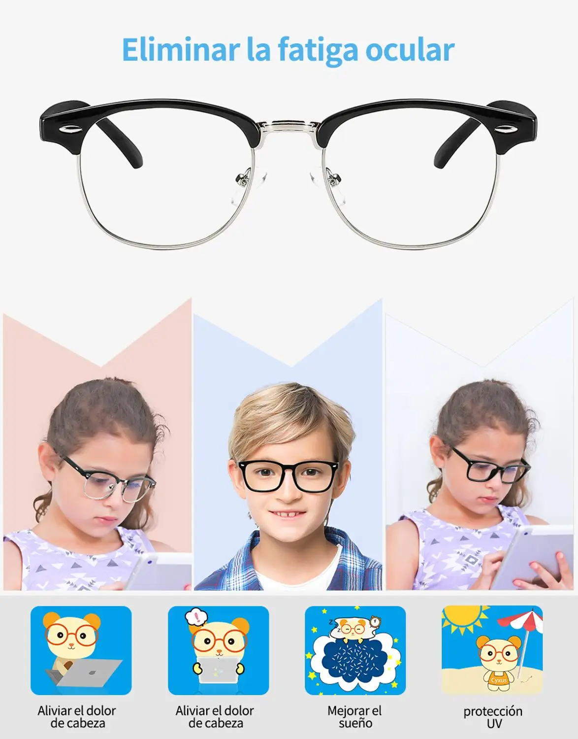 Очки компьютерные Cyxus с защитой от сисветильник антибликовые 6056|Антибликовые