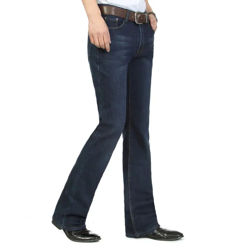

Autumn and winter men's jeans men's high waist men plus pure black thick jeans