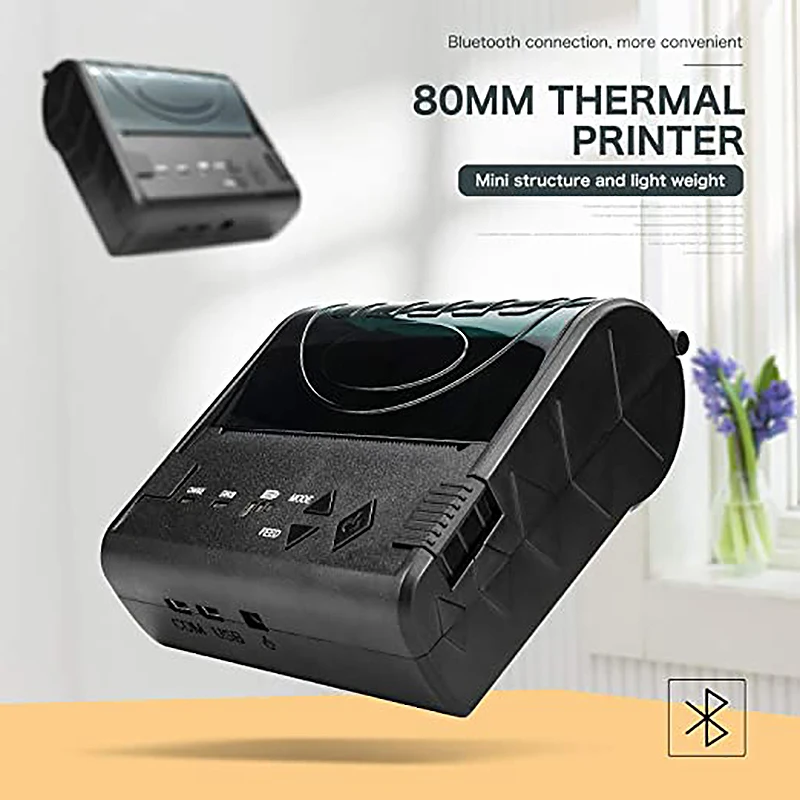 

POS-8003 Printer, 80mm Portable Wireless Bluetooth Bill Thermal Printer,for Printing on Android and Apple Phones