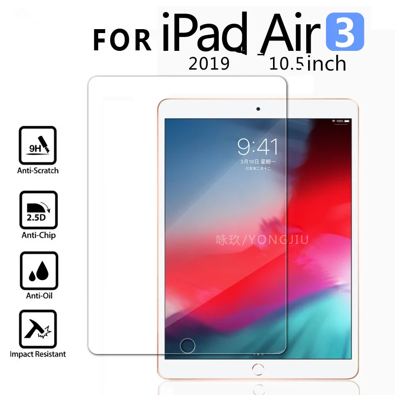 

Tablet Tempered Glass Screen Protector for Apple iPad air 3 2019 10.5'' 10.5inch Scratch Proof Protective Glass Film