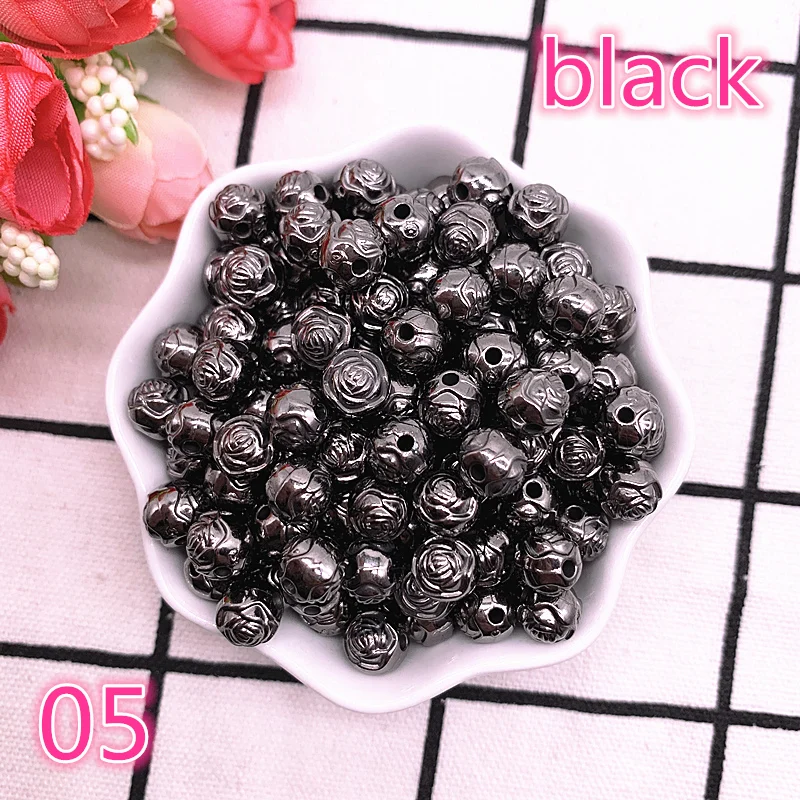 Бусины в виде цветочного шара бусины из АБС пластика с золотым/серебряным