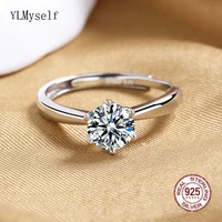 real 1 carat2 carat d color moissanite wedding ring for women top quality 18k white gold color 100 925 sterling silver jewelry