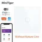 Кристаллическая стеклянная панель Minitiger, 1 комплект, 1 канал, Wi-Fi с дистанционным управлением, настенный светильник ель, универсальный сенсорный настенный выключатель для умного дома с Wi-Fi