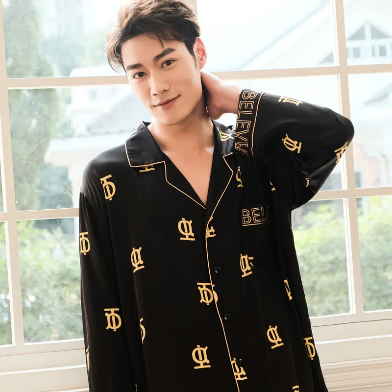 Long Sleeve Pajamas Autumn Trousers Suit Fashion Pyjama Set Large Size Nightwear Home Service House Nightdress Costume Outfit