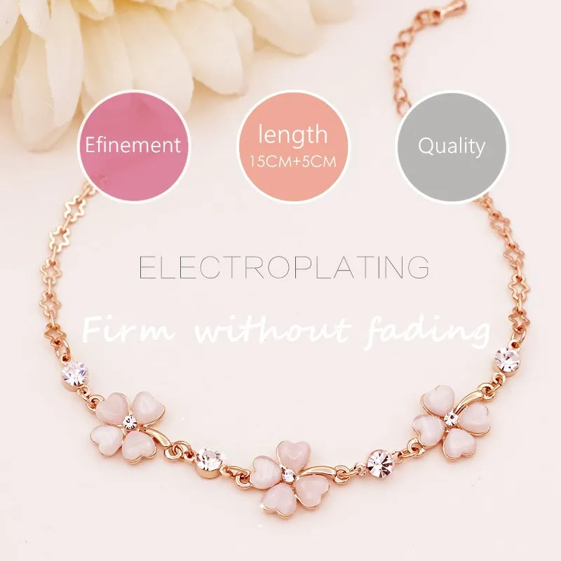 

Charm Luxury Noble flower popular Chain Bracelets&Bangles Rose gold Bracelets For Women Jewellery Pulseira Feminina Bracelet