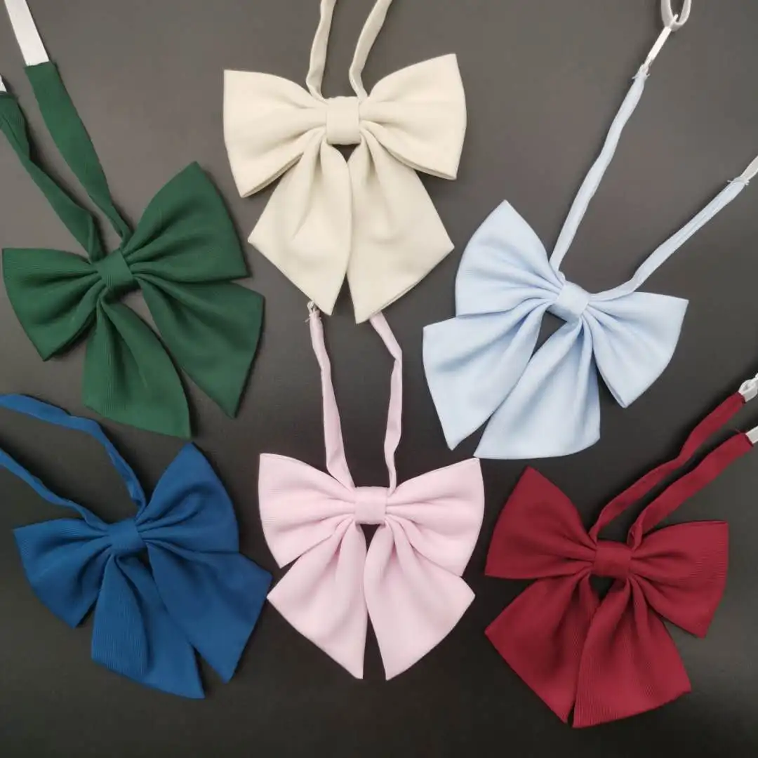 [Хлопковый конический каламус] Японский галстук-бабочка JK однотонный женский в