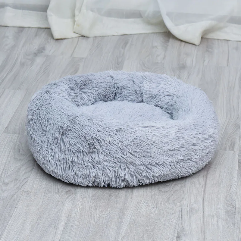 Мягкий круглый коврик для кровати собаки моющийся длинный плюшевый питомник