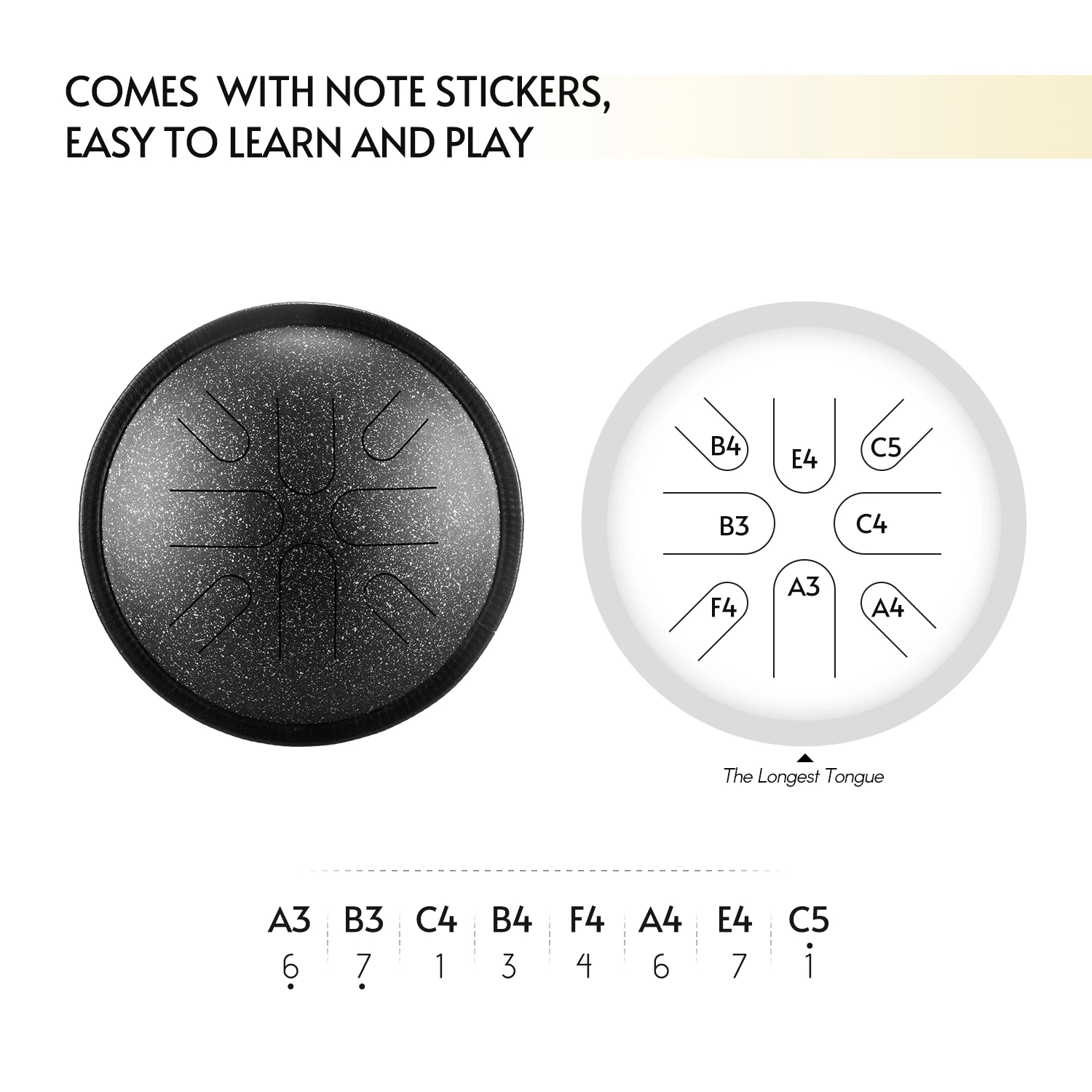 10 дюймов Сталь язык барабан 8 Примечания Handpan барабана для путешествий ударный