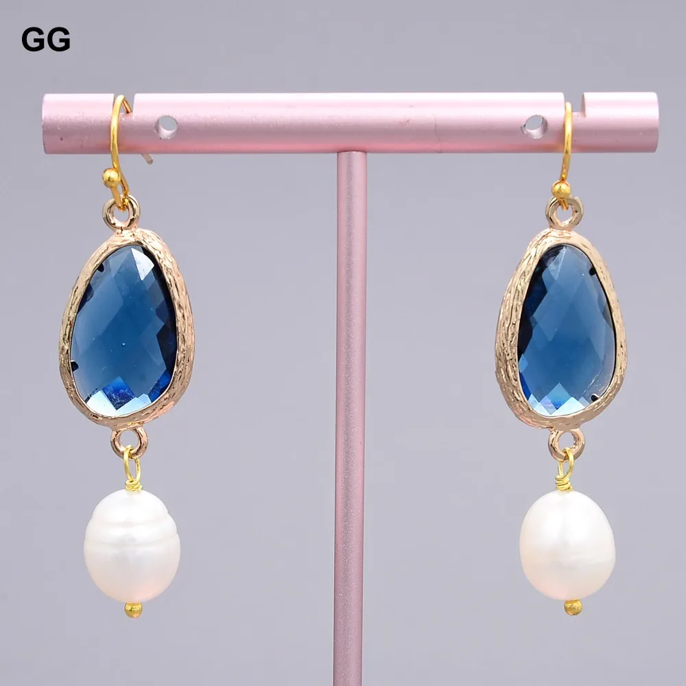 Серьги GG Jewelry с натуральным белым жемчугом зелеными красными синими аквабелыми